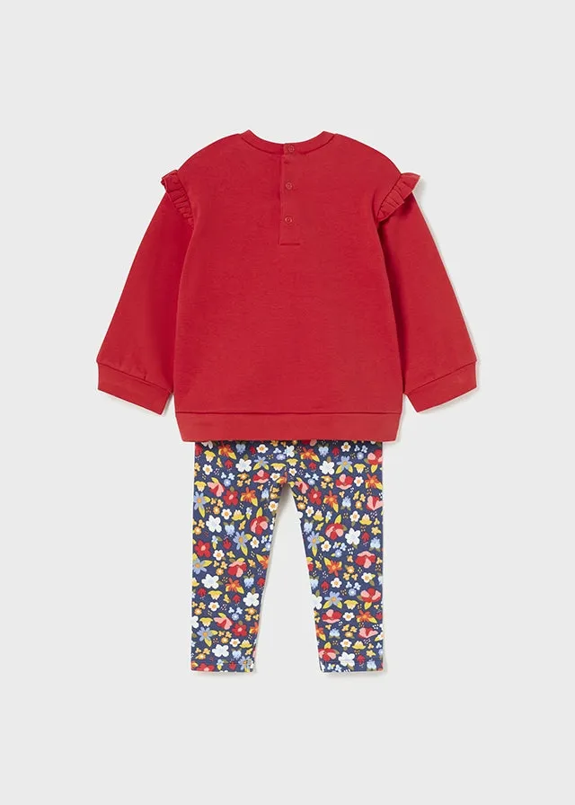 2767- Pullover and leggings set for baby girl - Paprika