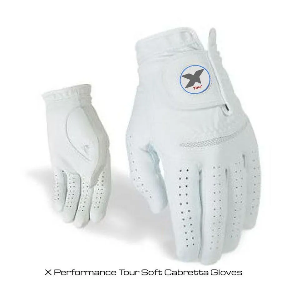 6 Pack X Performance Men's Tour Soft Cabretta Golf Gloves