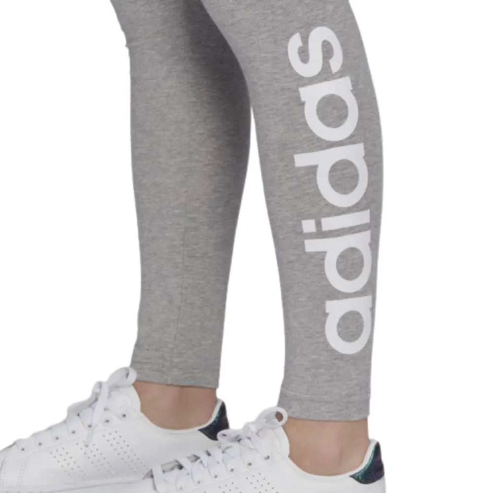 Adidas Women's Essentials High Waist Logo Legging (Medium Grey Heather/White)