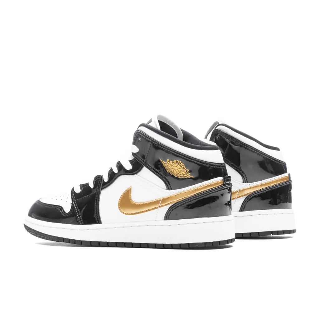 Air Jordan 1 Mid SE (GS) 'Black Gold' - Black/Metallic Gold/White