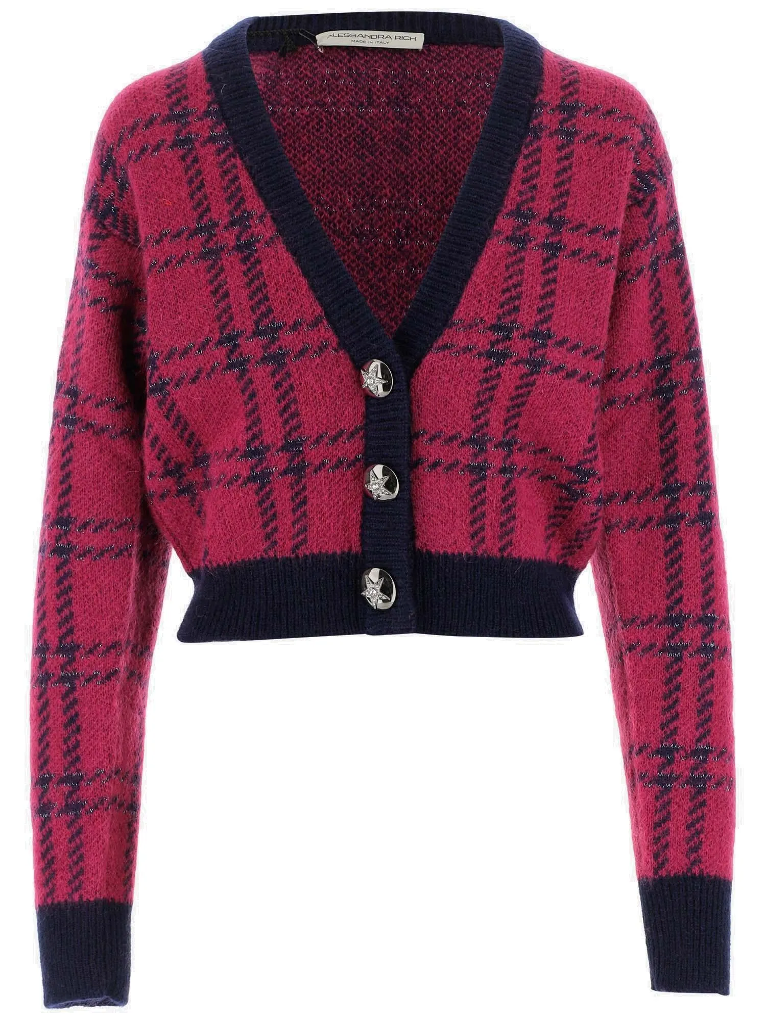 Alessandra Rich Check Jacquard Cardigan