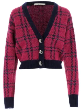 Alessandra Rich Check Jacquard Cardigan