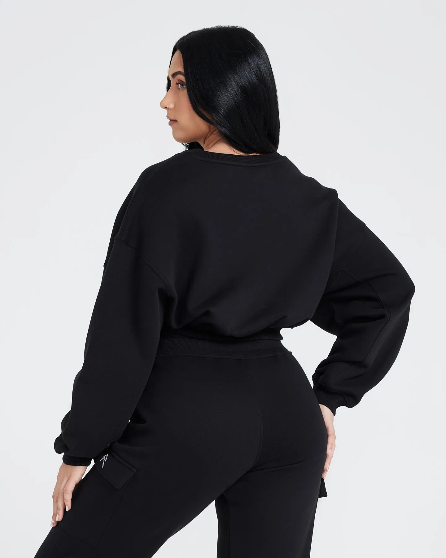 All Day Oversized V-Neck Sweatshirt | Black