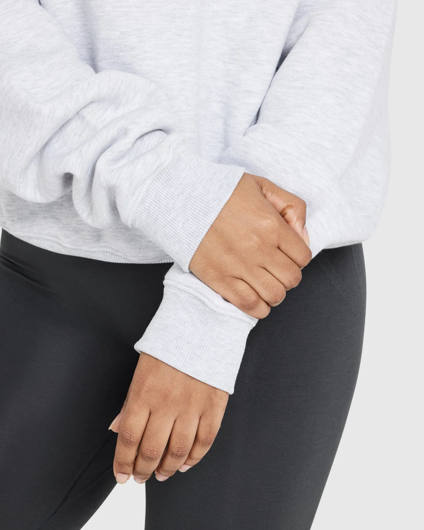 All Day Varsity Oversized Sweatshirt | Light Grey Marl