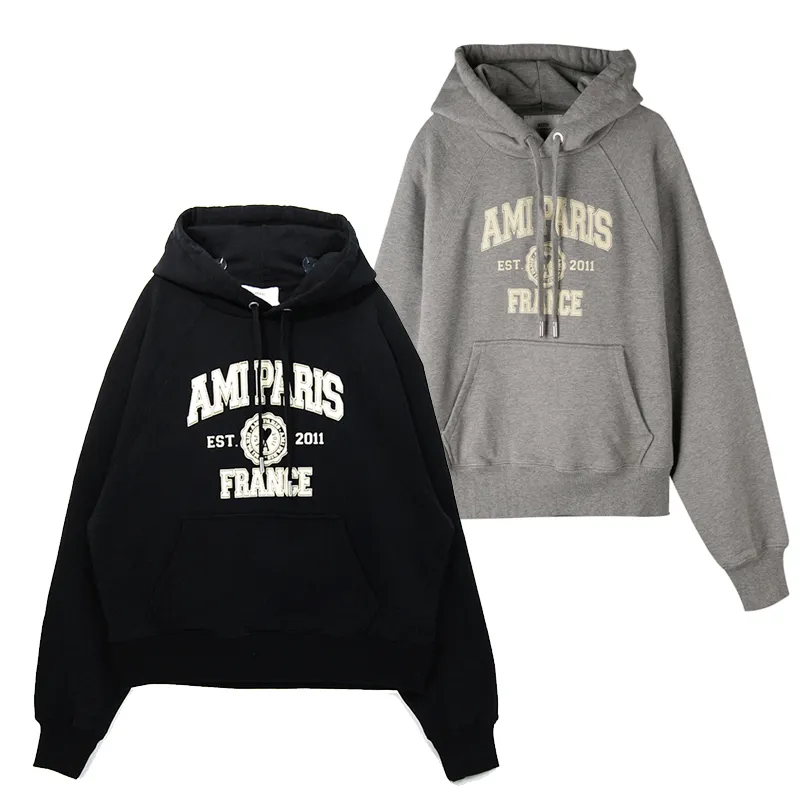 AMI PARIS  |Pullovers Unisex Street Style Long Sleeves Cotton Logo