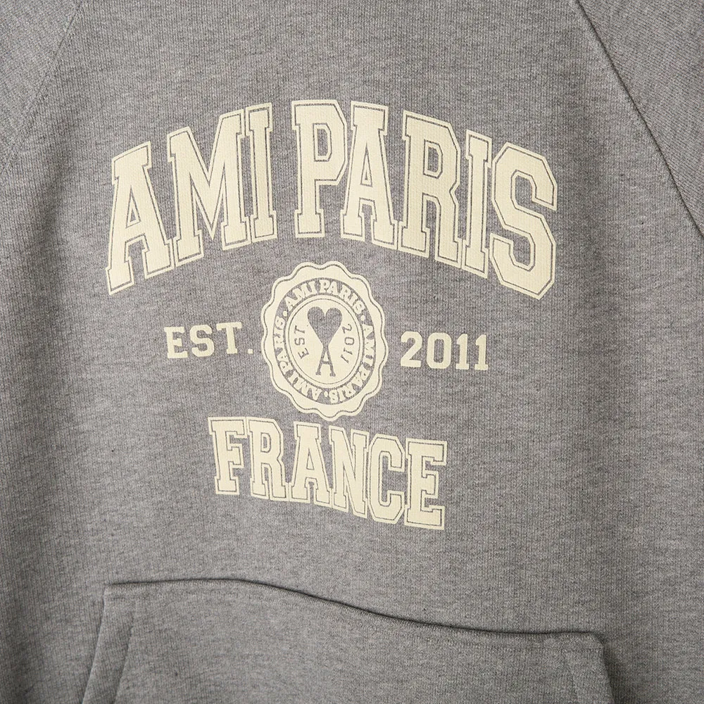 AMI PARIS  |Pullovers Unisex Street Style Long Sleeves Cotton Logo