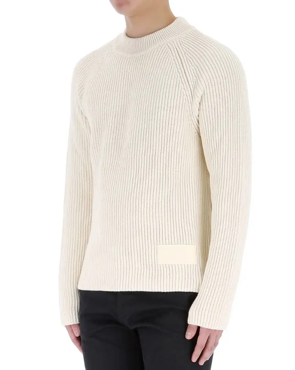 AMI PARIS  |Pullovers Unisex Wool U-Neck Long Sleeves Plain Cotton