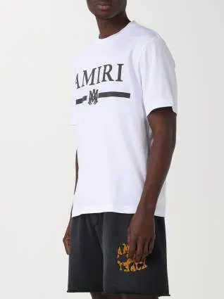 AMIRI  |Crew Neck Pullovers Street Style Cotton Short Sleeves Logo