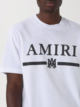 AMIRI  |Crew Neck Pullovers Street Style Cotton Short Sleeves Logo