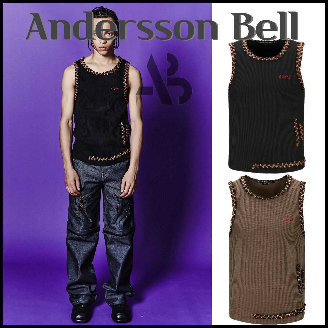 ANDERSSON BELL  |Crew Neck Pullovers Sleeveless Street Style Cotton