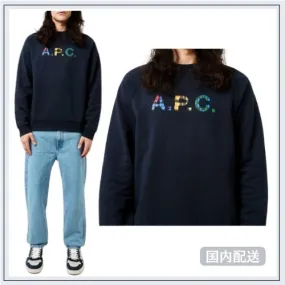 A.P.C.  |Pullovers Unisex Street Style Long Sleeves Plain Cotton Logo