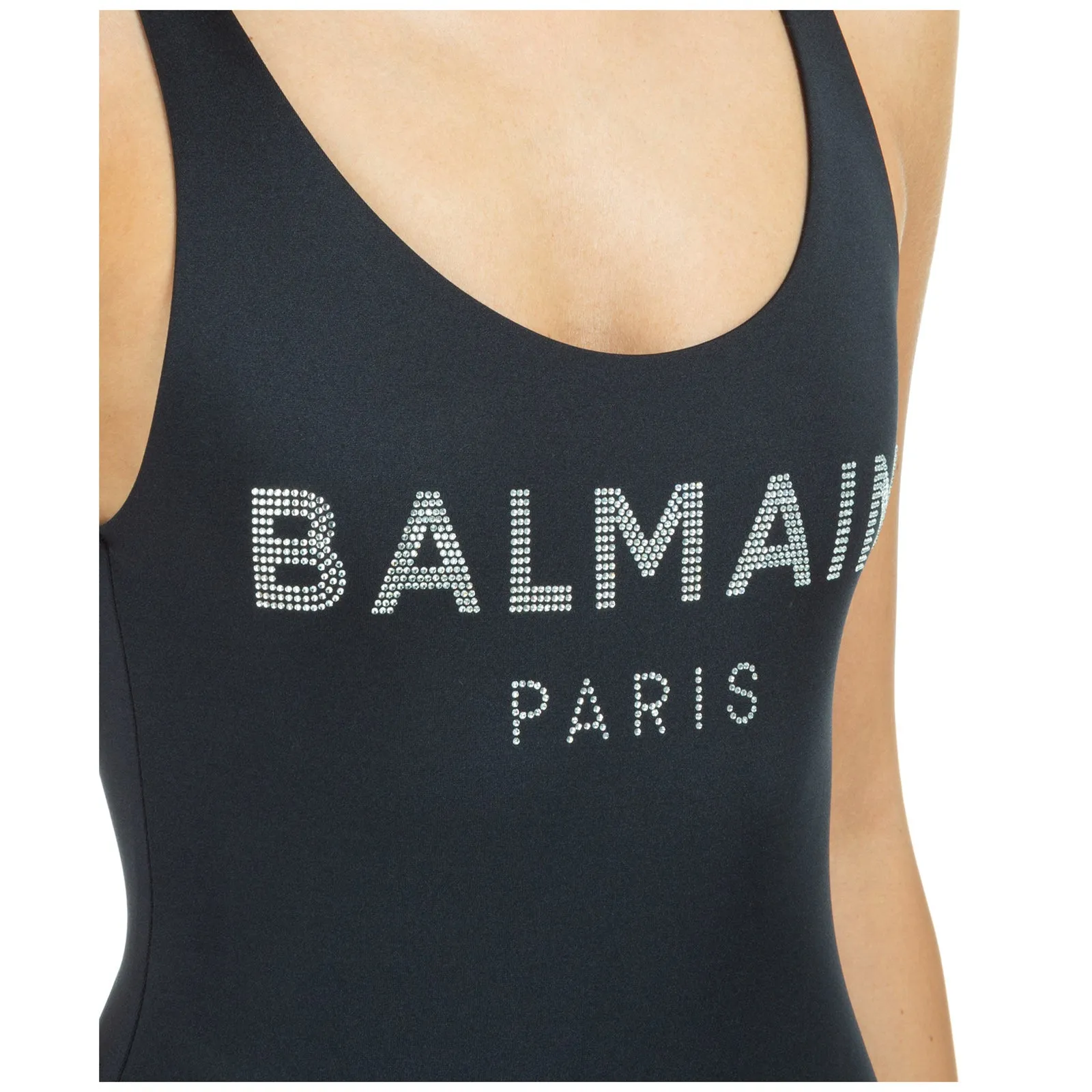 Balmain Logo Detailed Crewneck Swimsuit