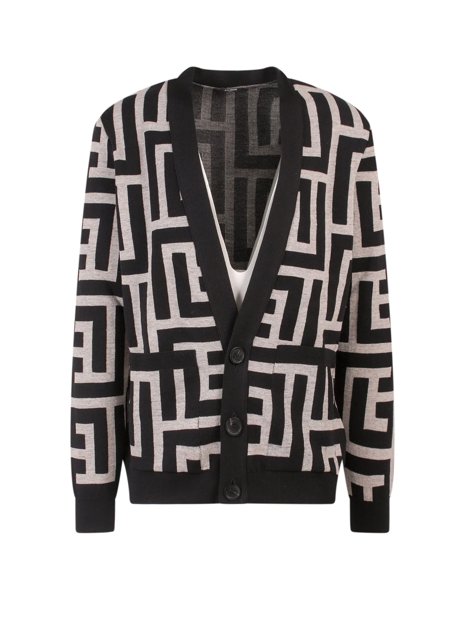 Balmain Maxi Monogram Buttoned Cardigan