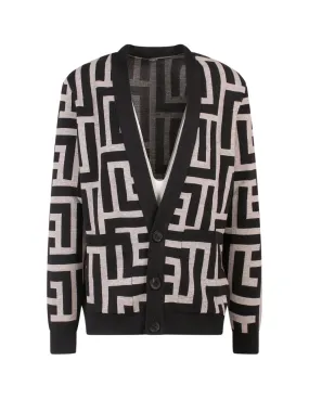 Balmain Maxi Monogram Buttoned Cardigan