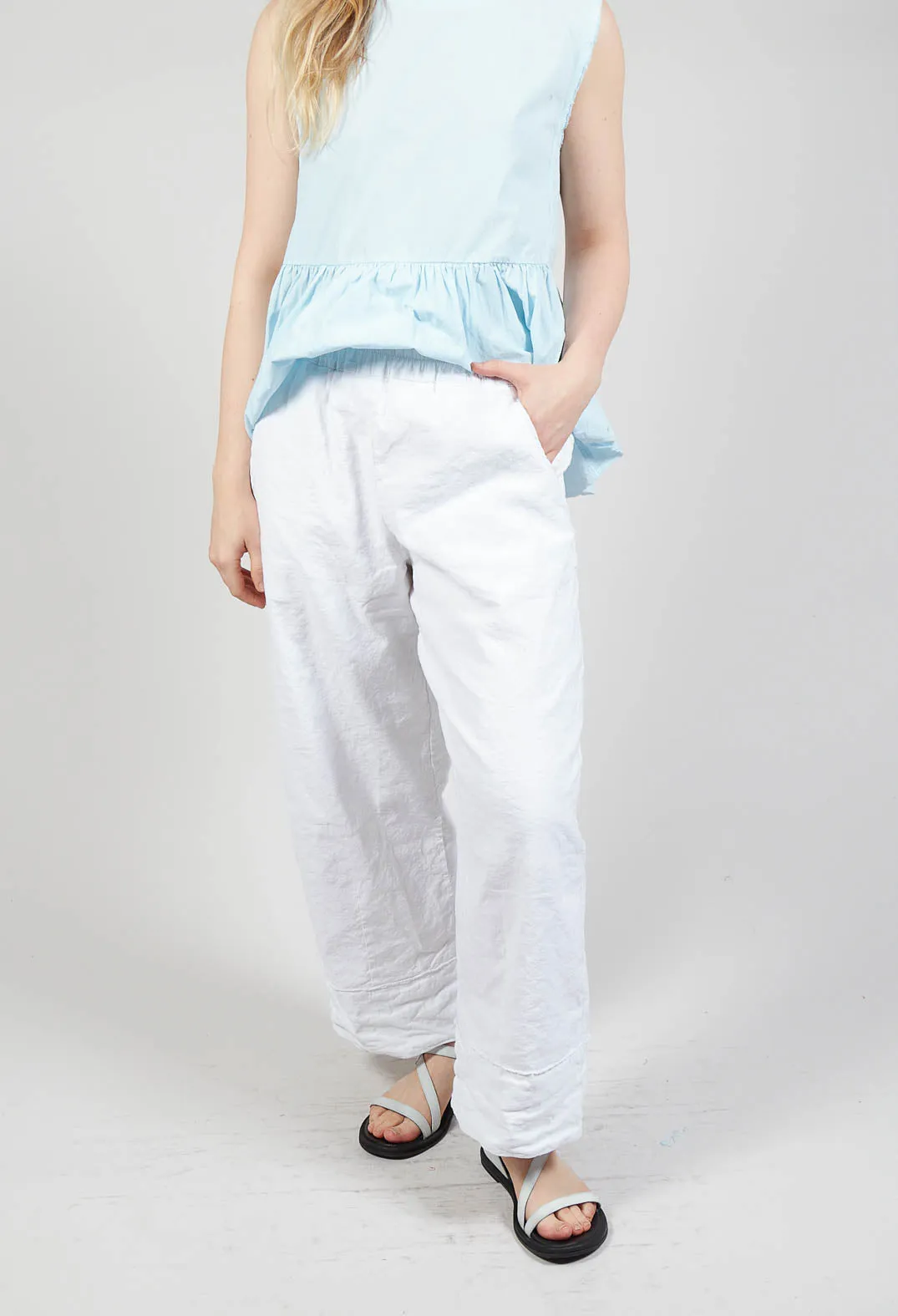 Banded Pants in White