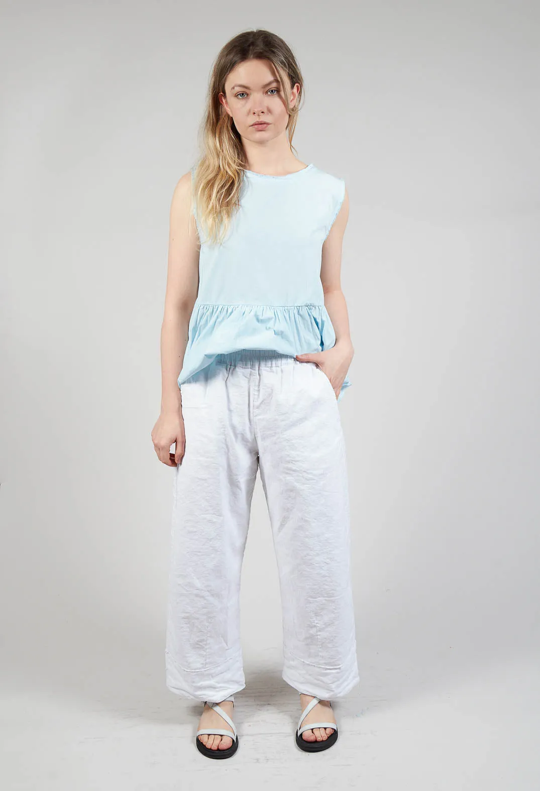 Banded Pants in White