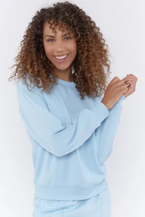 Blue Basic Fleece Crew Neck Sweatshirt