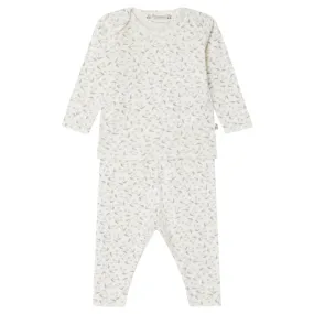 Bonpoint Baby Timi Two Piece Pyjama Set Blue Grey Cherry Print