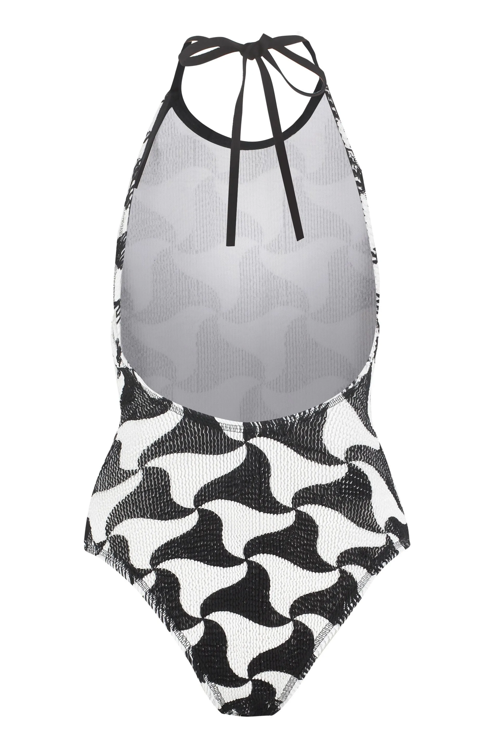 Bottega Veneta Wavy Triangle Printed Swimsuit