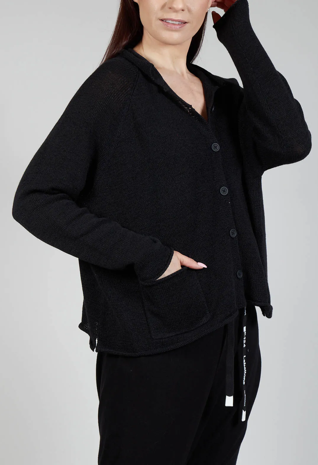 Button Through Cardigan in Black