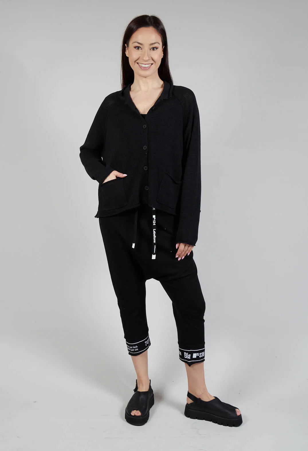 Button Through Cardigan in Black