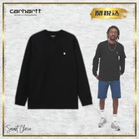 Carhartt  |Crew Neck Unisex Street Style Long Sleeves Plain Cotton