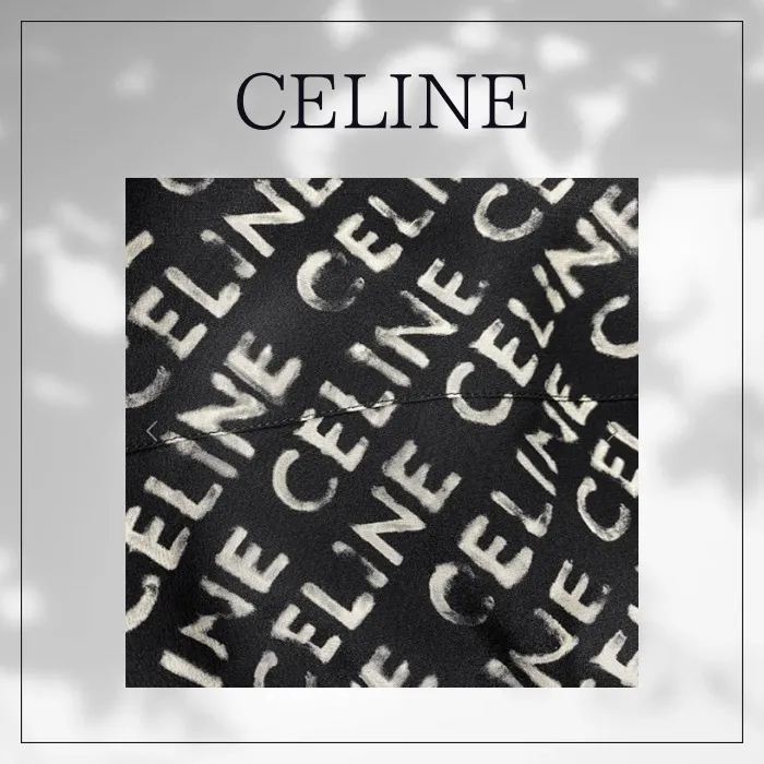 CELINE  |Pullovers Monogram Unisex Silk Street Style Short Sleeves