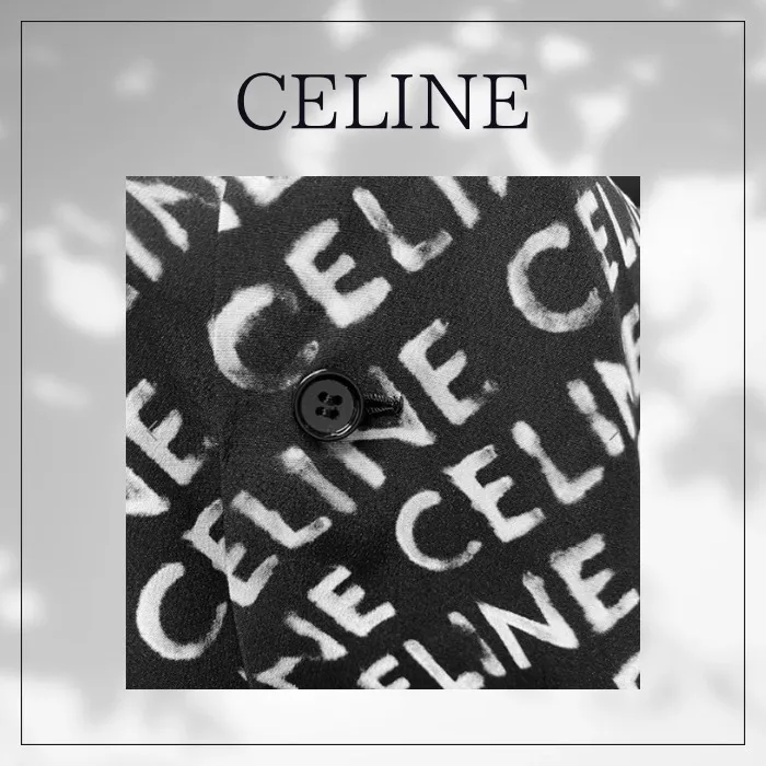 CELINE  |Pullovers Monogram Unisex Silk Street Style Short Sleeves