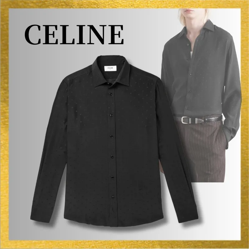 CELINE  |Silk Long Sleeves Luxury Shirts