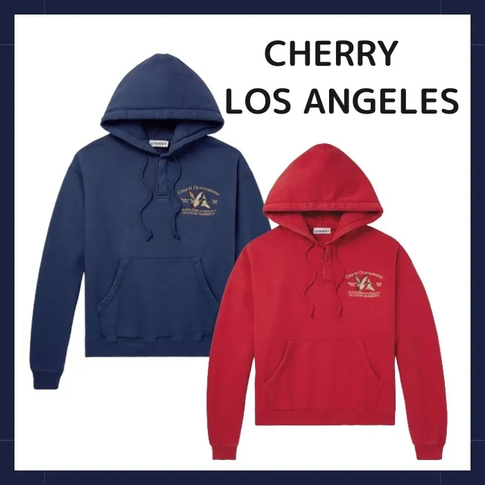 CHERRY LA  |Pullovers Unisex Street Style Long Sleeves Plain Cotton Logo