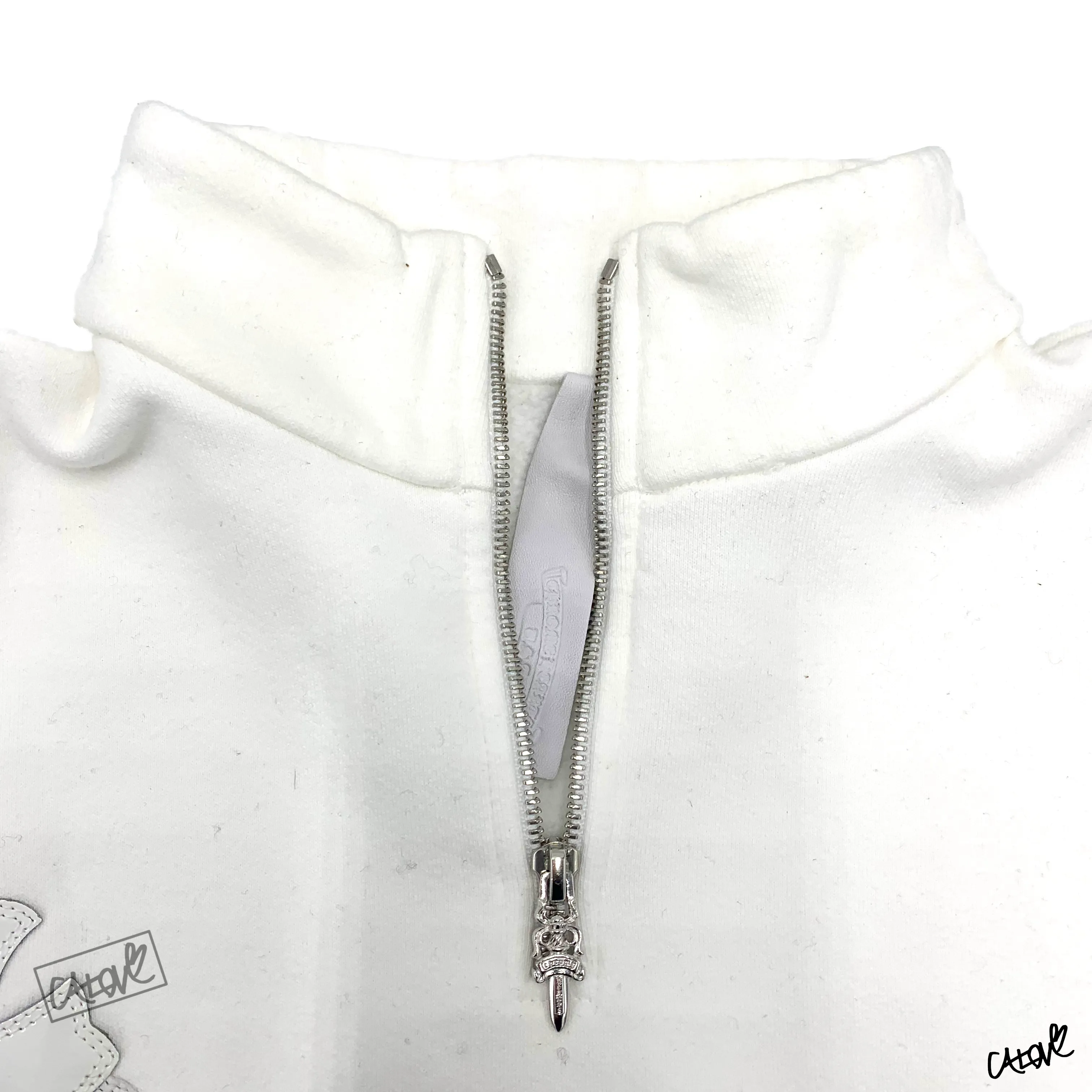 CHROME HEARTS  |Gyn w/ Paper Jam Half Zip Sweatshirt with Cross Patches