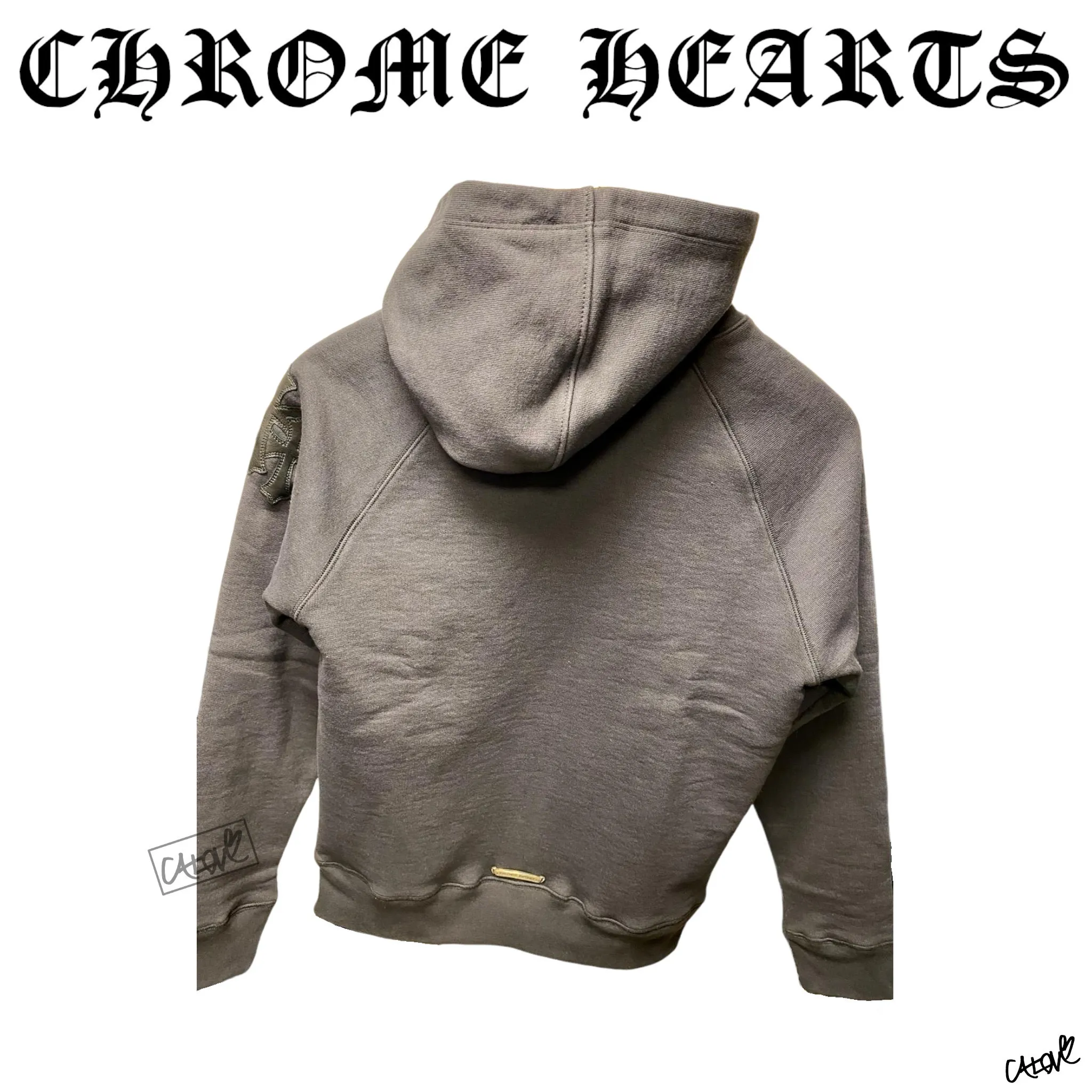 CHROME HEARTS  |Pullovers Unisex Blended Fabrics Long Sleeves Plain Leather