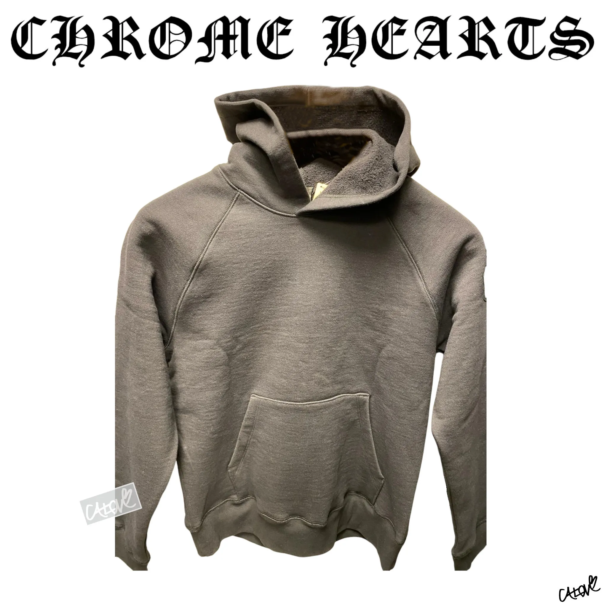 CHROME HEARTS  |Pullovers Unisex Blended Fabrics Long Sleeves Plain Leather