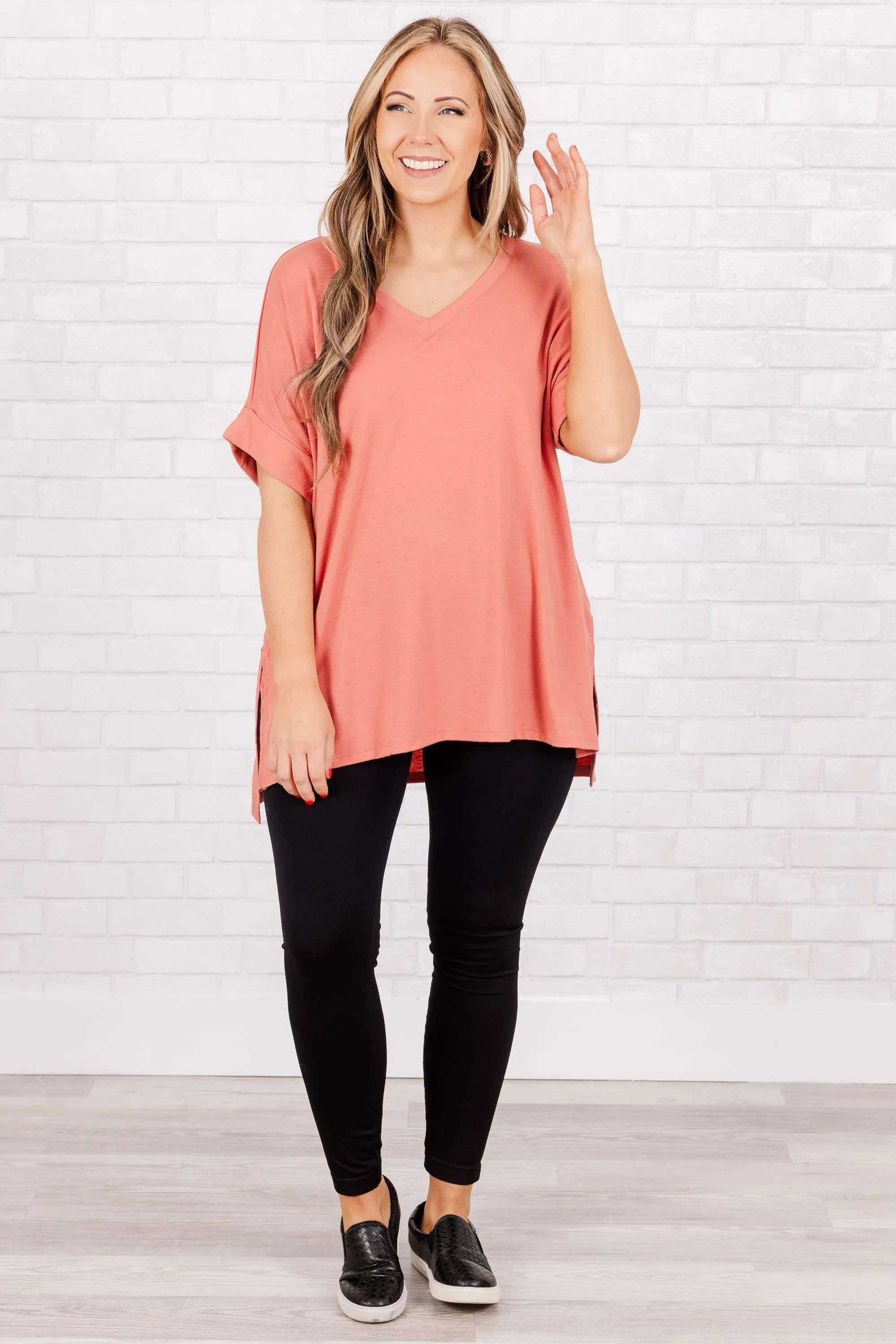 Comfy Travels Top, Ash Rose