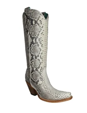 Corral Womens Natural Python Tall Top Full Exotic Glitter Boots