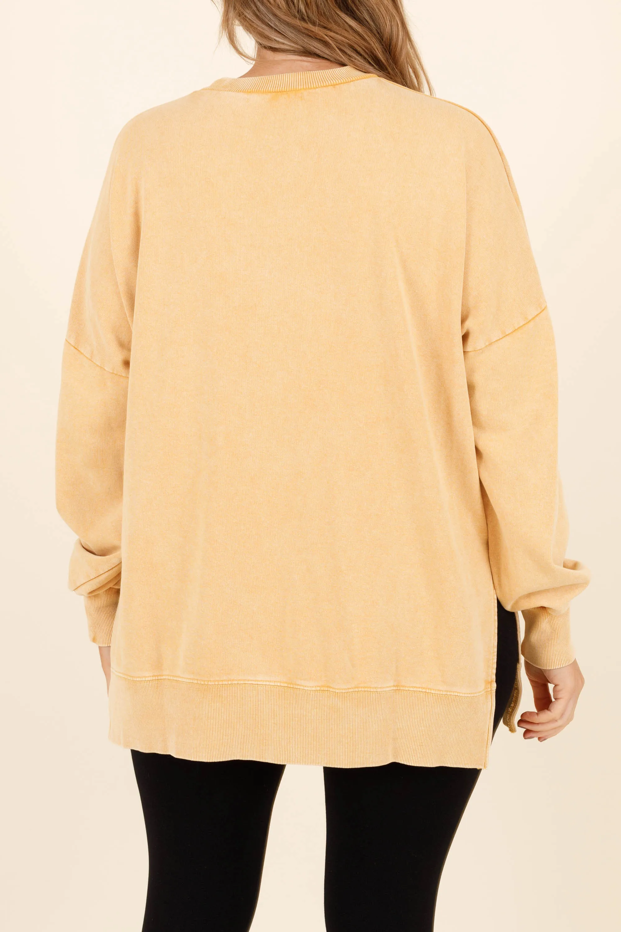 Cozy Crewneck Pullover, Mustard