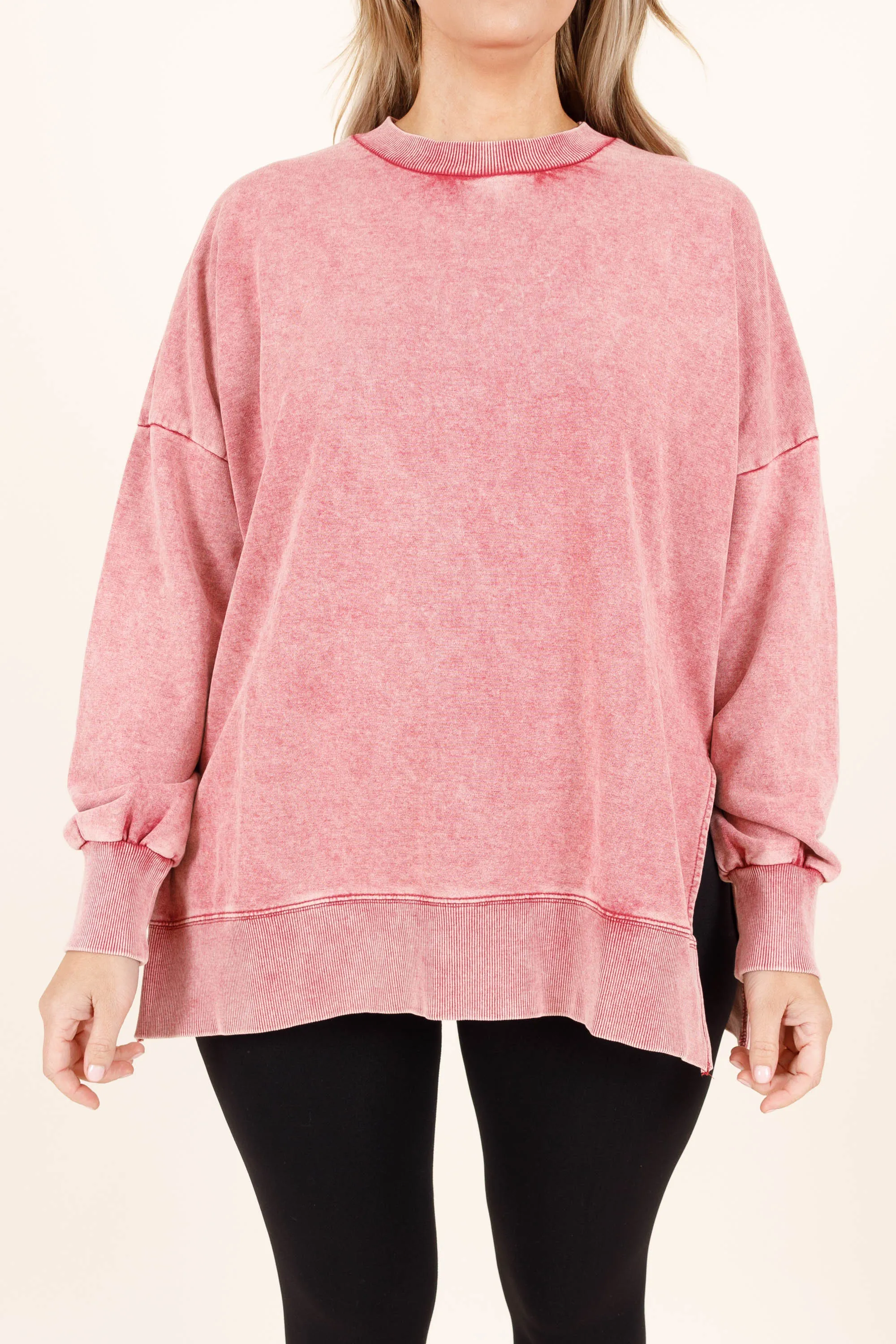 Cozy Crewneck Pullover, Wine