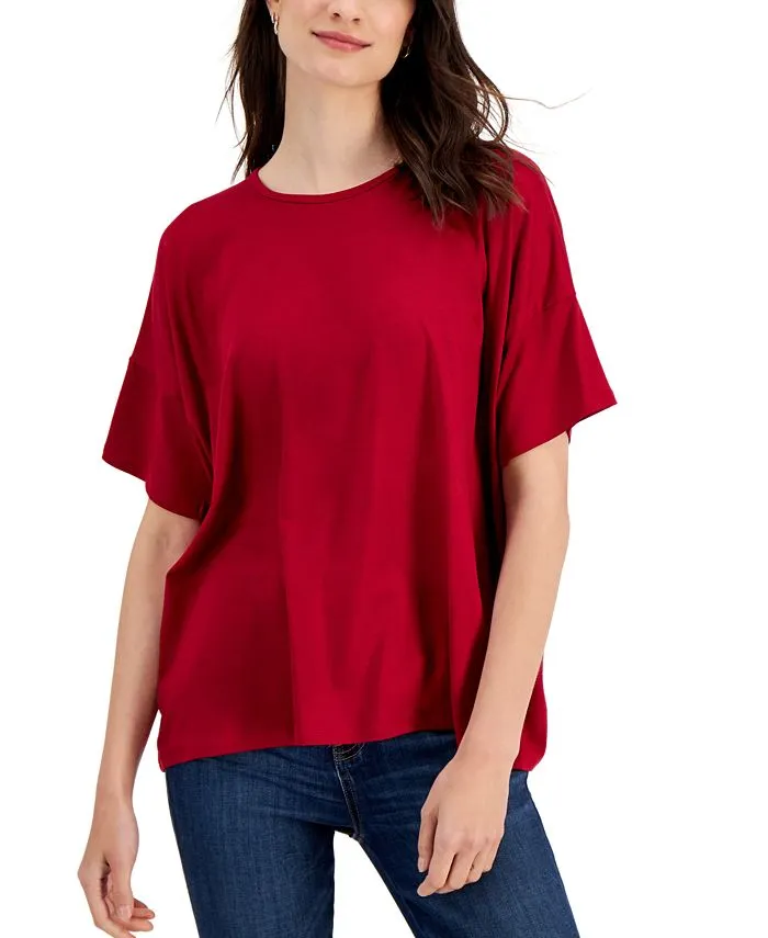 Eileen Fisher Women's Crewneck Top Red Size Medium