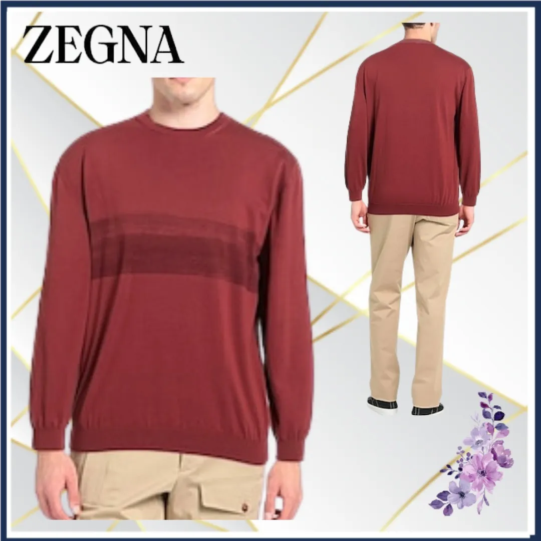 Ermenegildo Zegna  |Pullovers Bi-color Long Sleeves Cotton Oversized Luxury