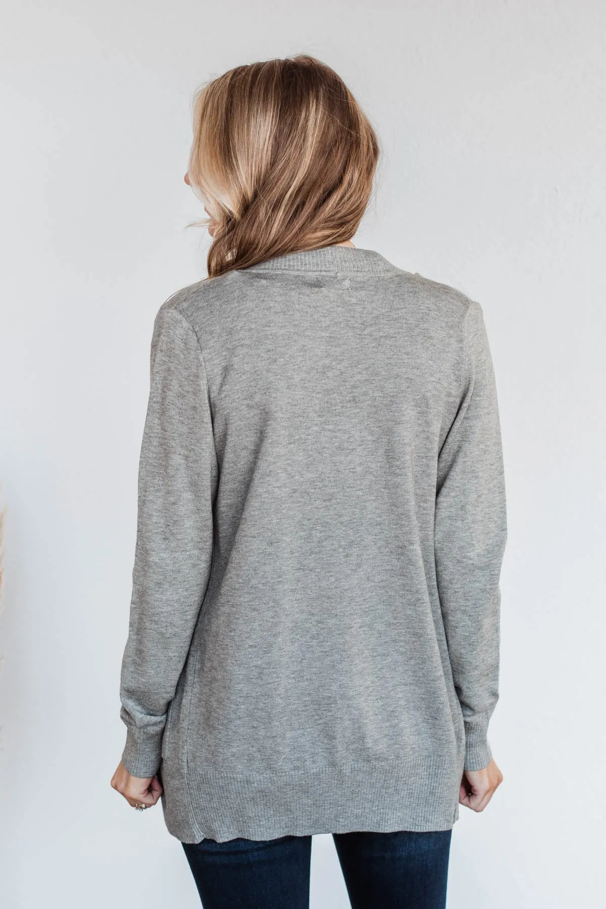 Fading Skylines Pocket Cardigan- Grey