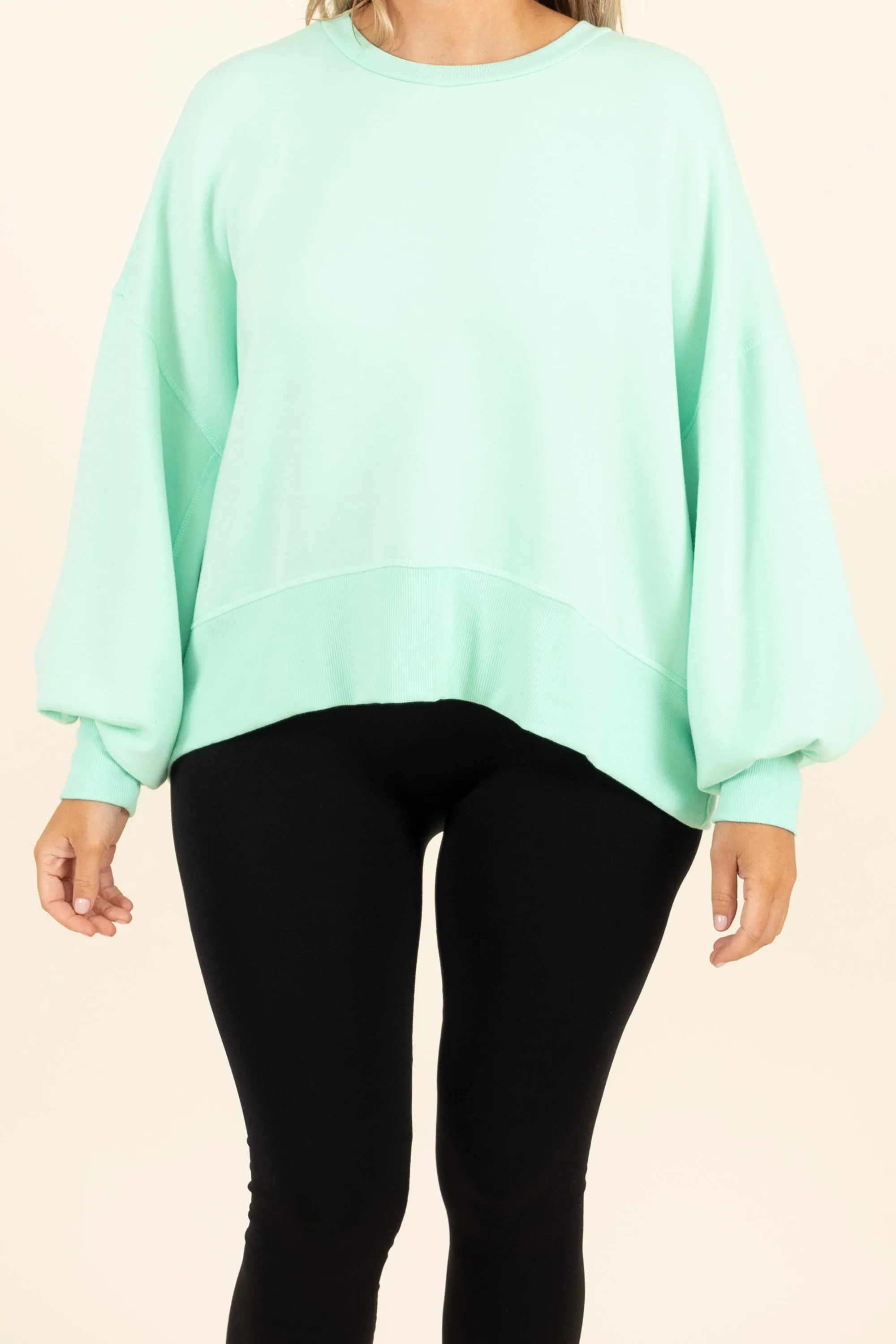 Freedom To Feel Pullover, Green Mint