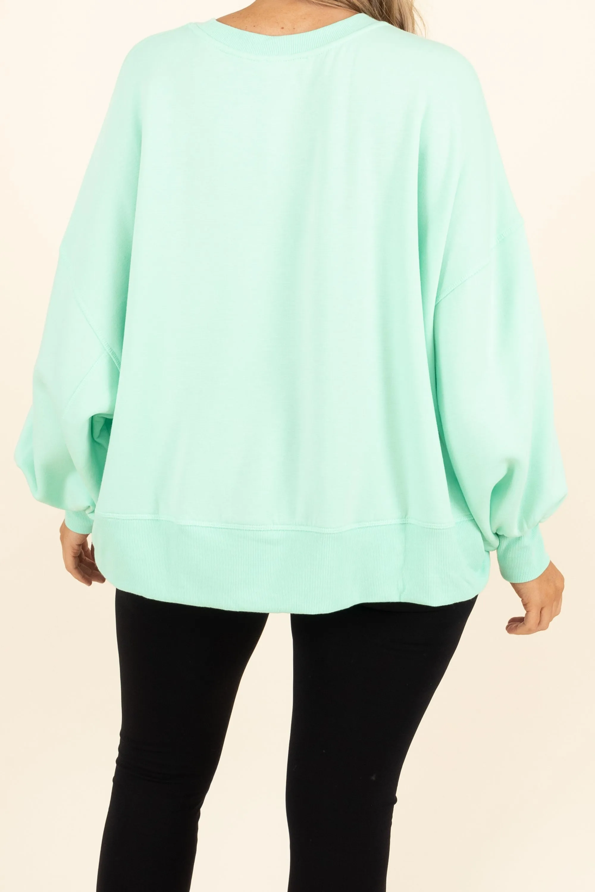 Freedom To Feel Pullover, Green Mint