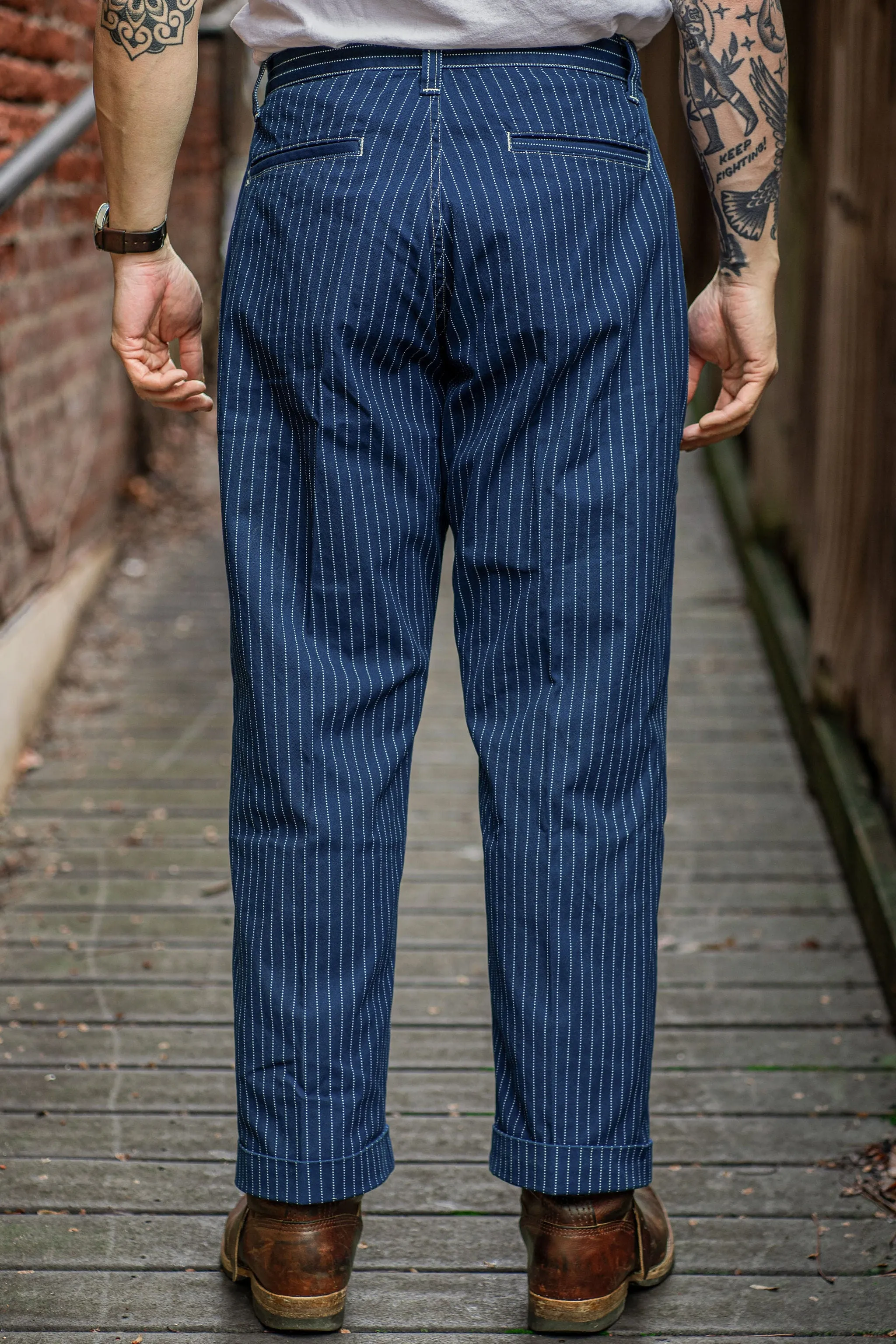 Fullcount 1128-4 Farmers Trousers - Indigo Wabash