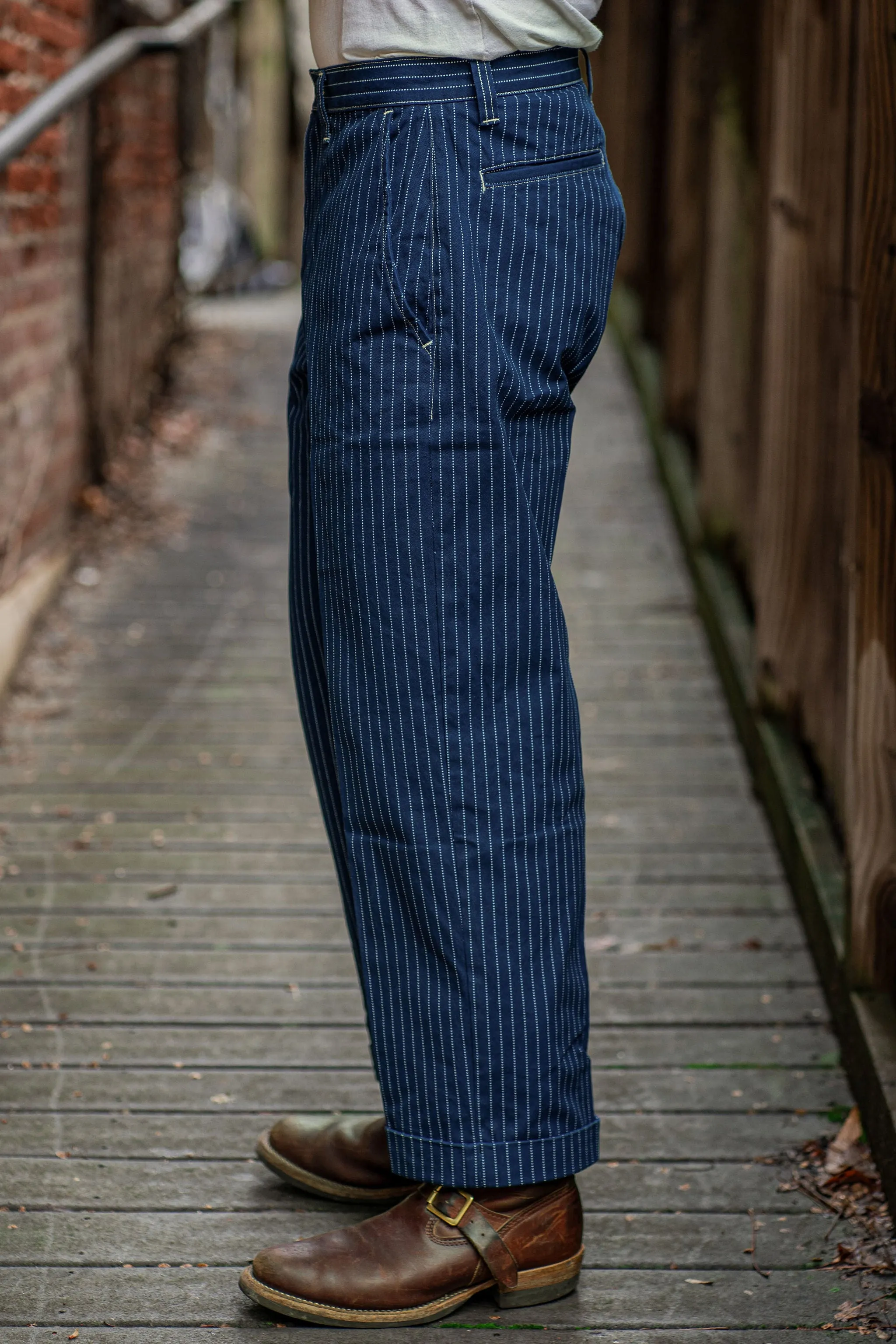 Fullcount 1128-4 Farmers Trousers - Indigo Wabash