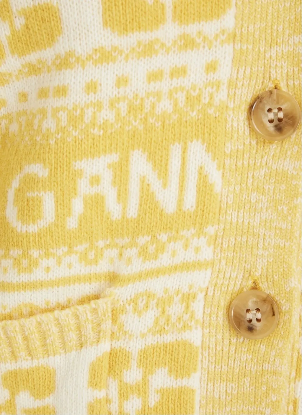 Ganni  |Wool Long Sleeves Logo Cardigans