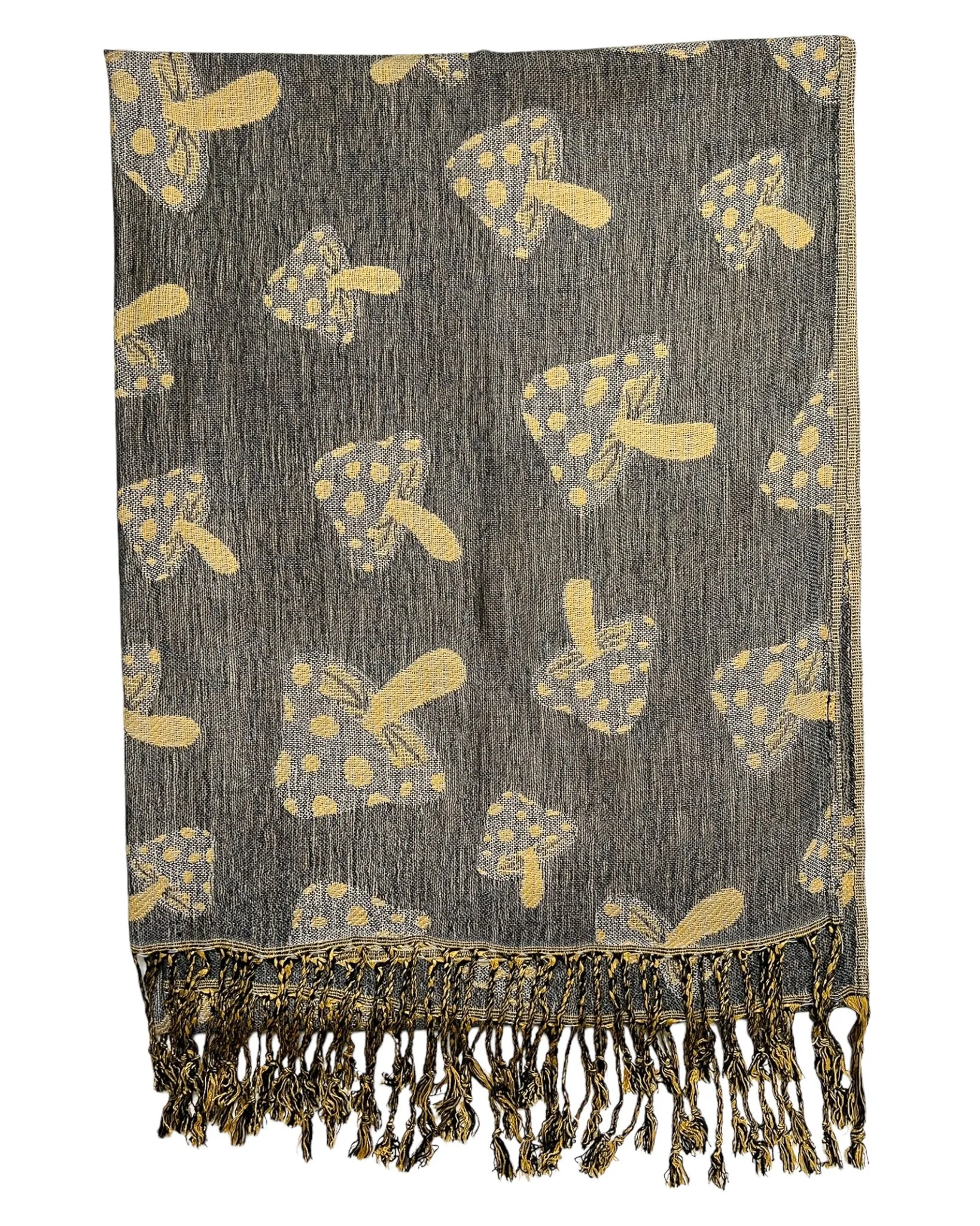 Grey & Tan Reversible Mushroom Rave Pashmina