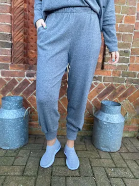 Grey Relaxed Cuffed Soft Trousers Lucy