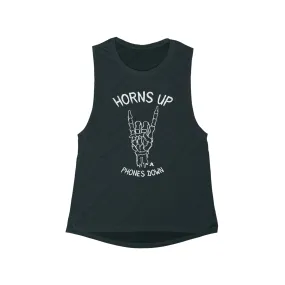 Horns Up Phone Down Flowy Muscle Tank - Women's