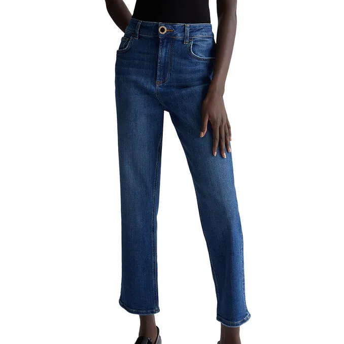 JEANS STRAIGHT FIT Woman Denim Dark Blue 