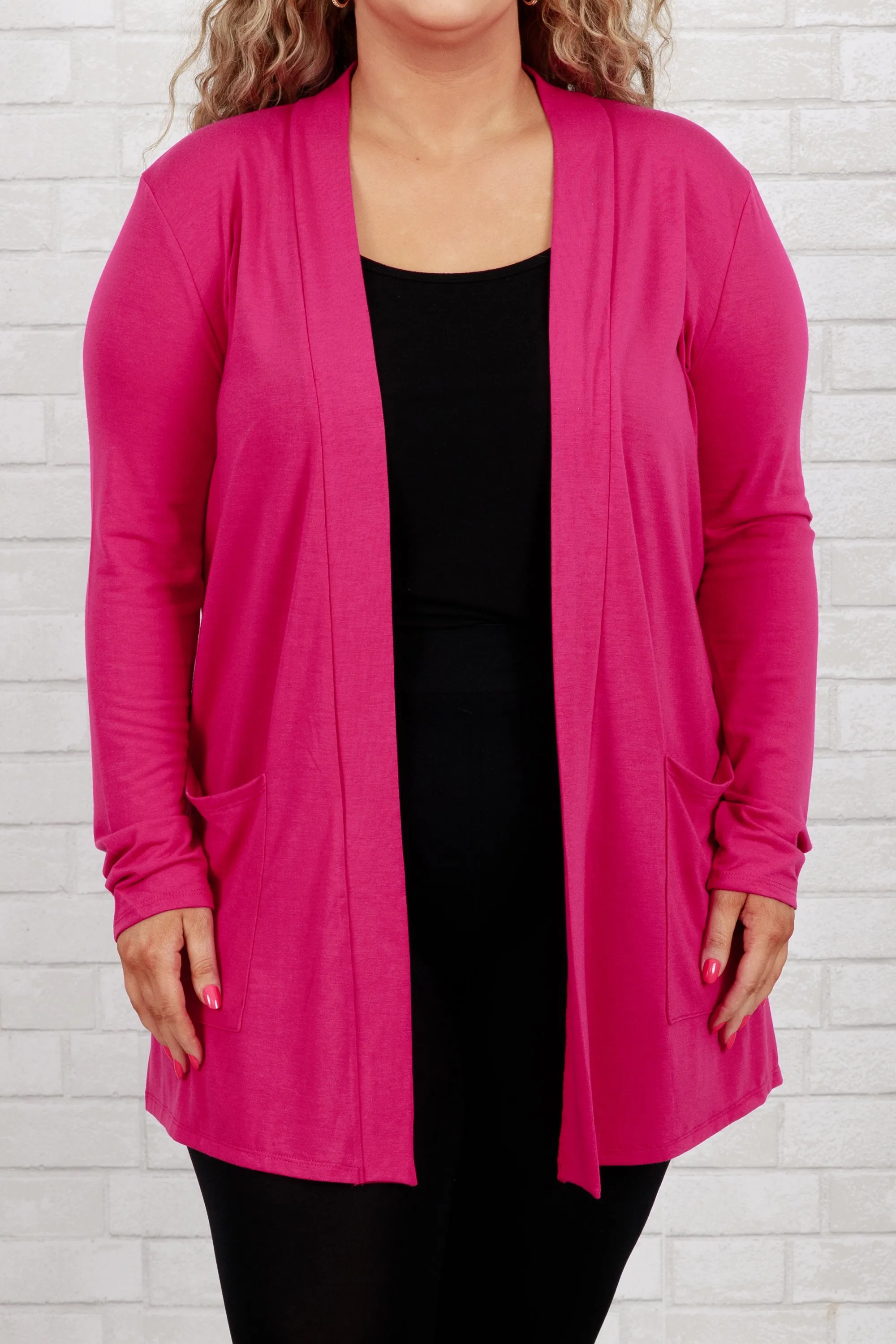 Kindness And Compassion Cardigan, Magenta